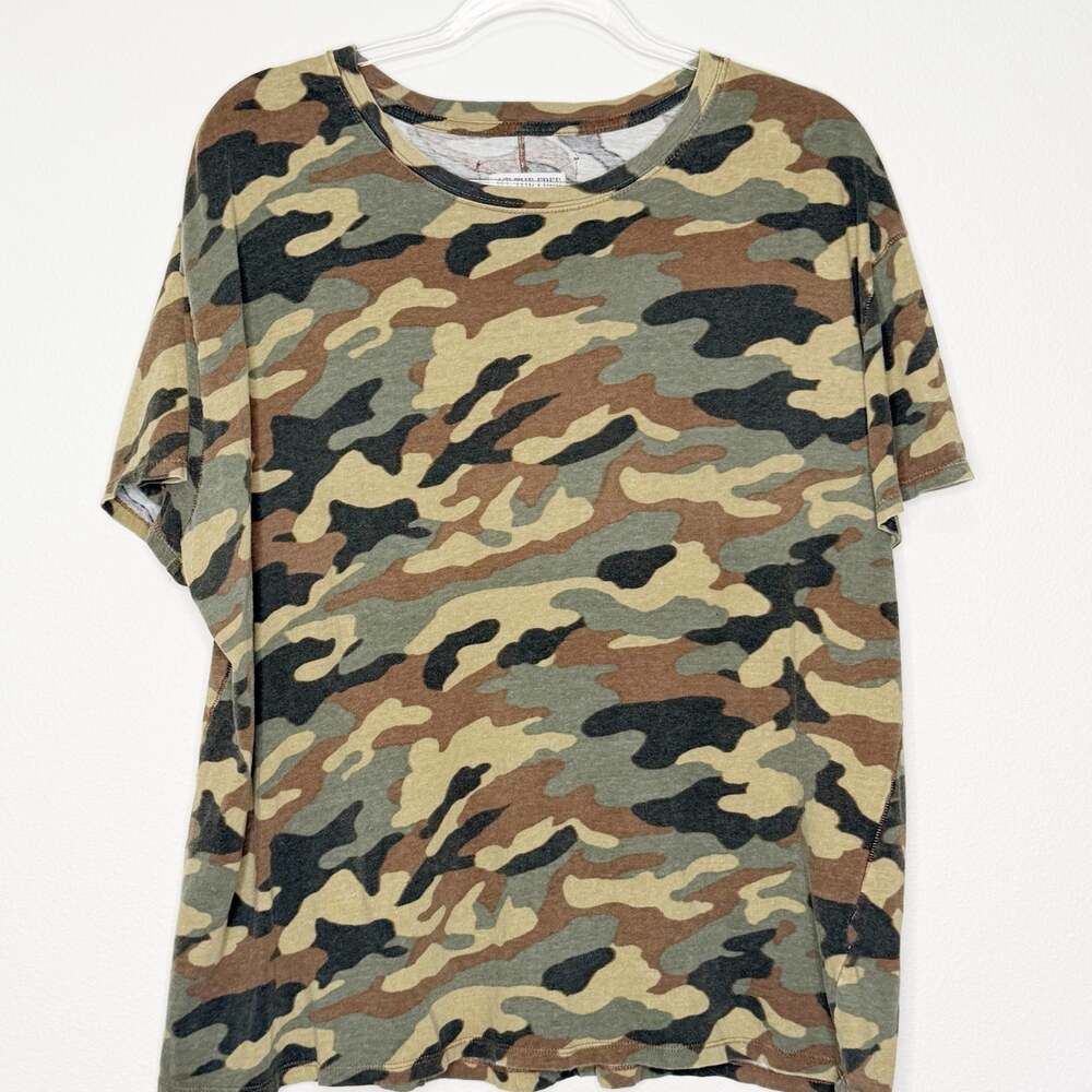 WE THE FREE FREE PEOPLE Nina Printed T-Shirt Short Sleeve Crewneck Camo Womens S - Picture 4 of 8